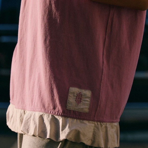 #71 NWOT Free People Baseline Solid Tee in Vanilla Fig - Picture 3 of 9